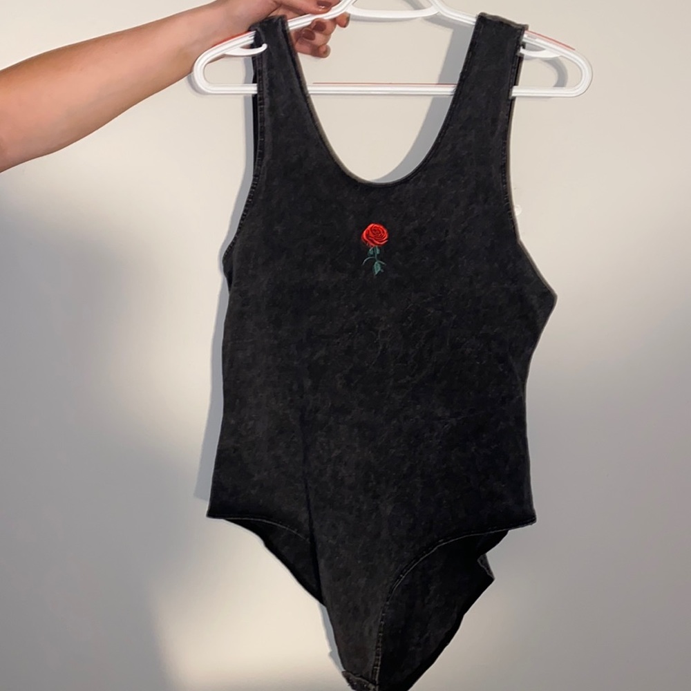 Heathered grey body suit